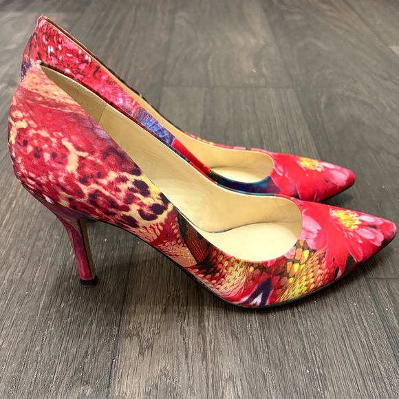 Nine West Martina Floral Print Pointed Toe Pumps – Size 8M - Picture 3 of 9